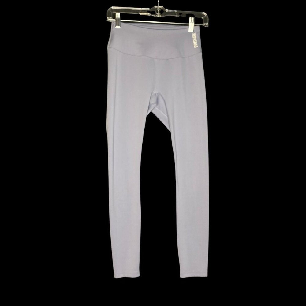 Gymshark Purple Leggings Small Lavender Cropped Logo Mid High Rise 3/4 Length